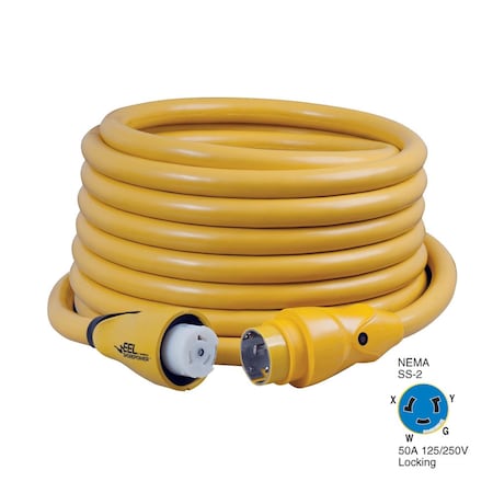 Marinco CS504-50 EEL 50A 125V/250V Shore Power Cordset - 50' - Yellow CS504-50